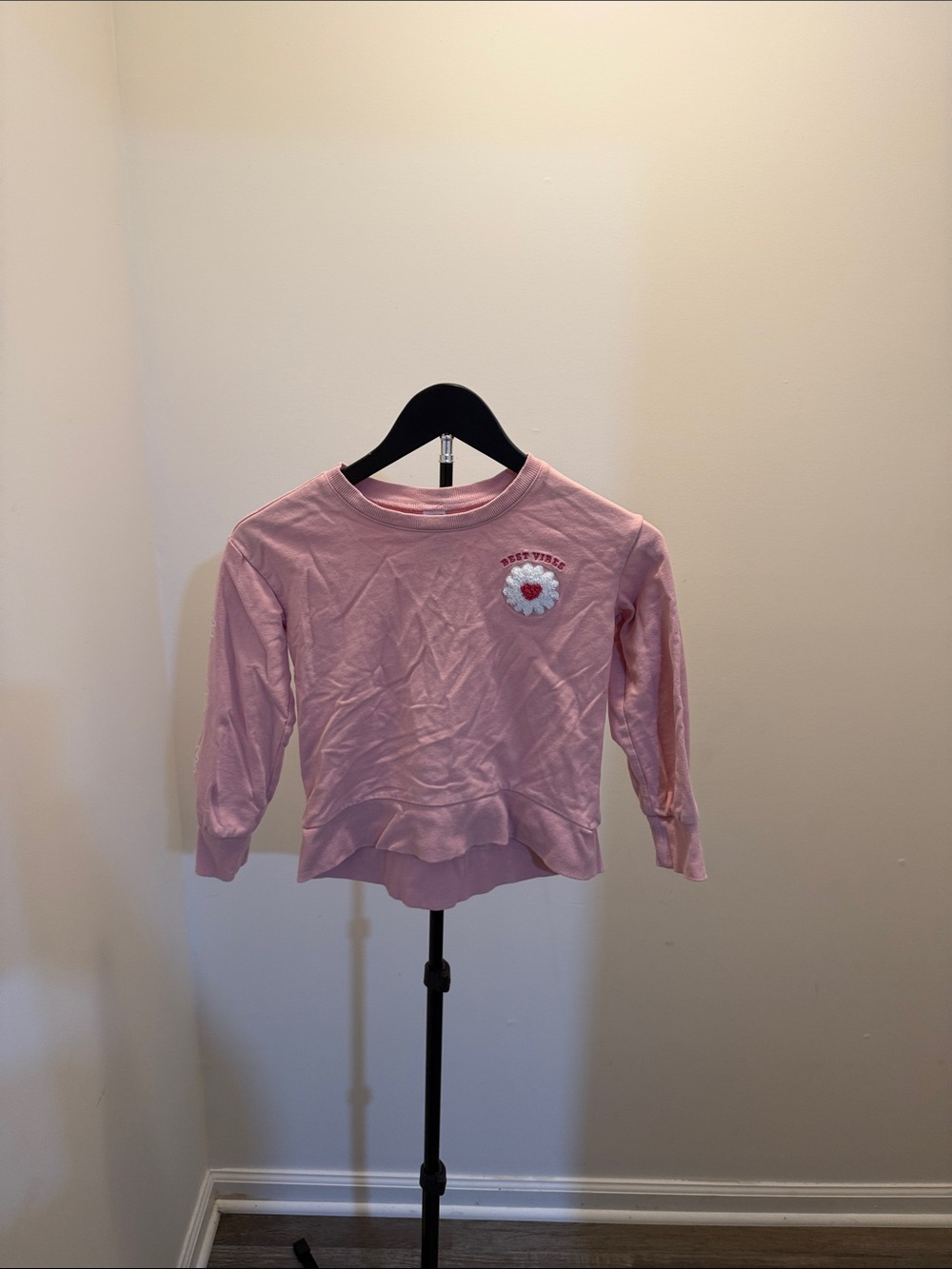 Carter's Pink Pullover Sweatshirt with Daisy Patch